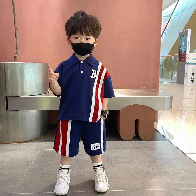 潮男童夏季童装Polo衫短裤2025新款帅气洋气男孩夏款运动服两件套