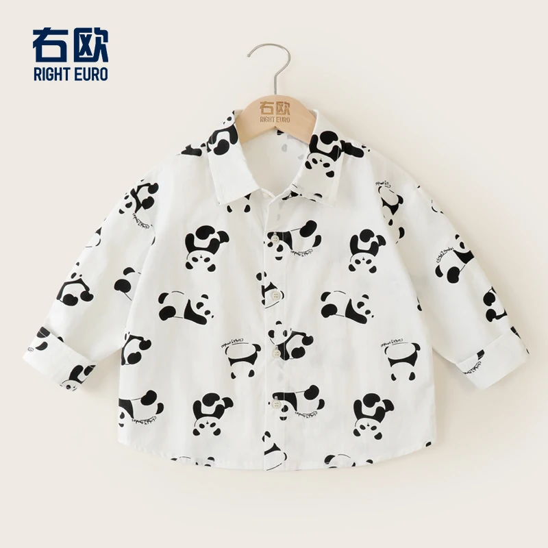 【2024秋款上新】男童长袖满印衬衫春秋款童装衬衣上衣秋季U15036