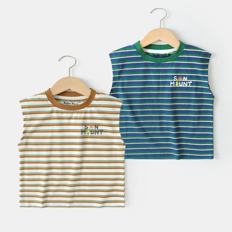 男童条纹背心夏装夏款新款童装儿童宝宝小童无袖T恤夏季潮U14907