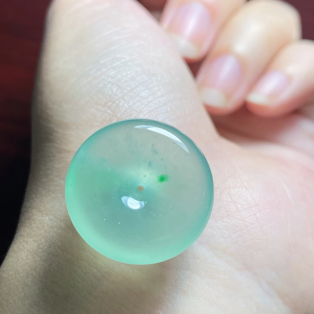 天然缅甸翡翠A货老种冰胶甜绿平安扣高品质吊坠精品20.8*6.3mm