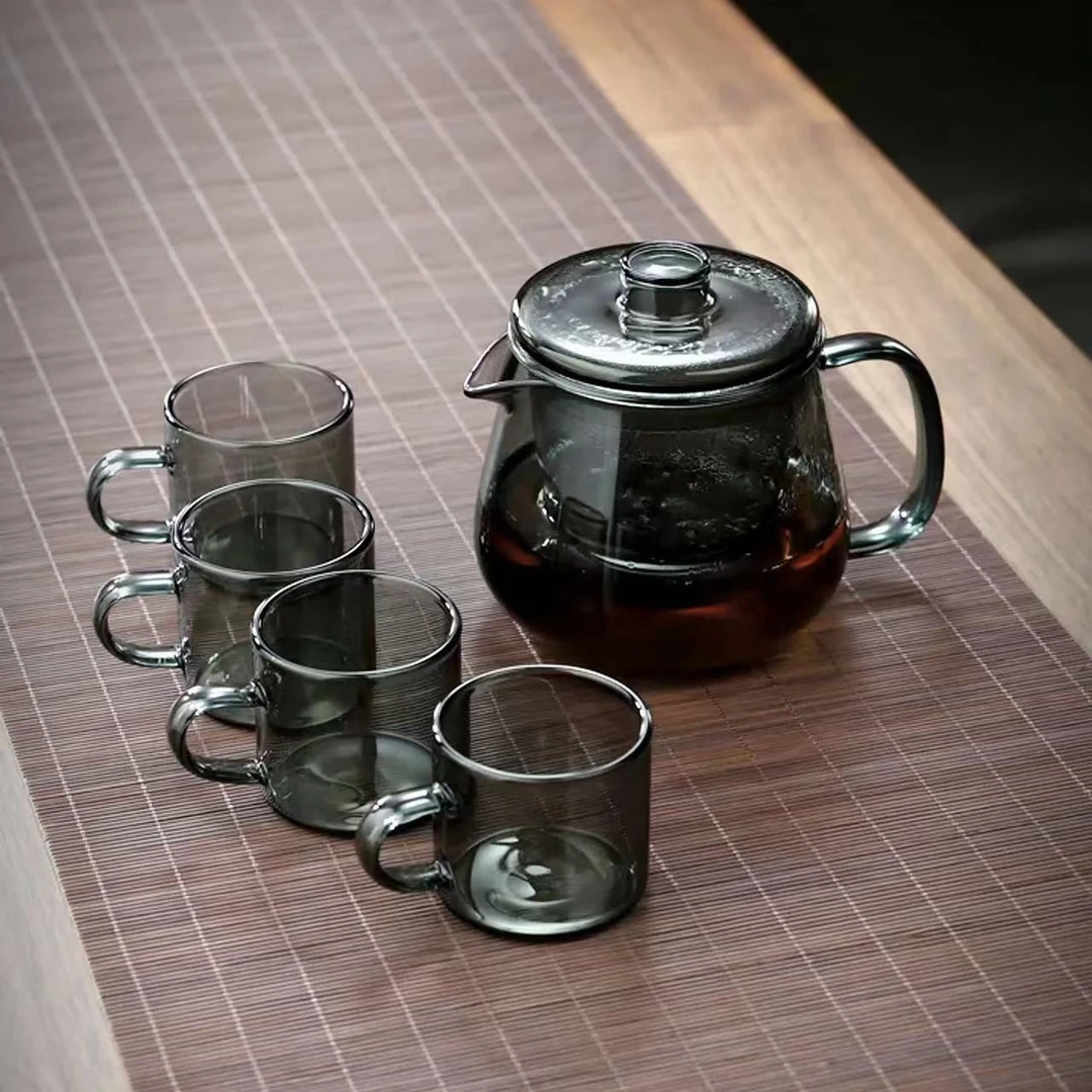 【玻璃茶壶】高硼硅加厚企鹅壶一壶四杯 耐高温茶水分离功夫花茶壶