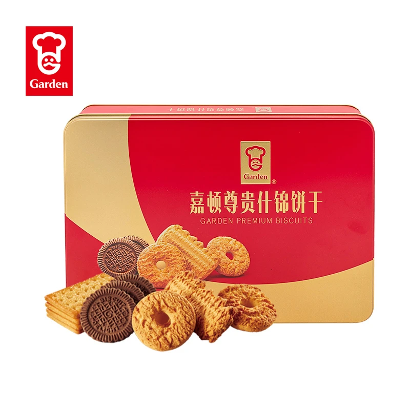 GARDEN/嘉顿尊贵什锦饼干450g铁罐年货送礼