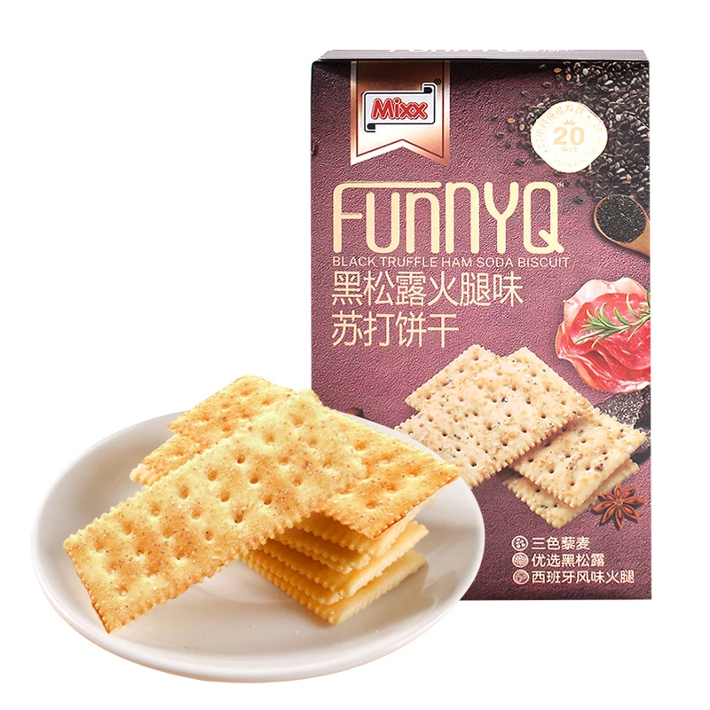 Mixx黑松露火腿味苏打饼干260g盒装办公室小零食下午茶小吃代餐