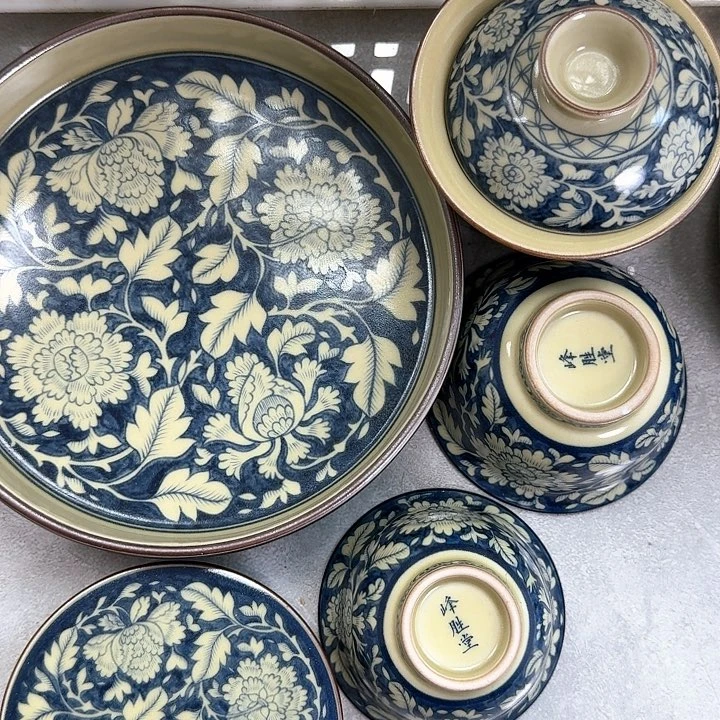 杯二号釉国色天香五件套