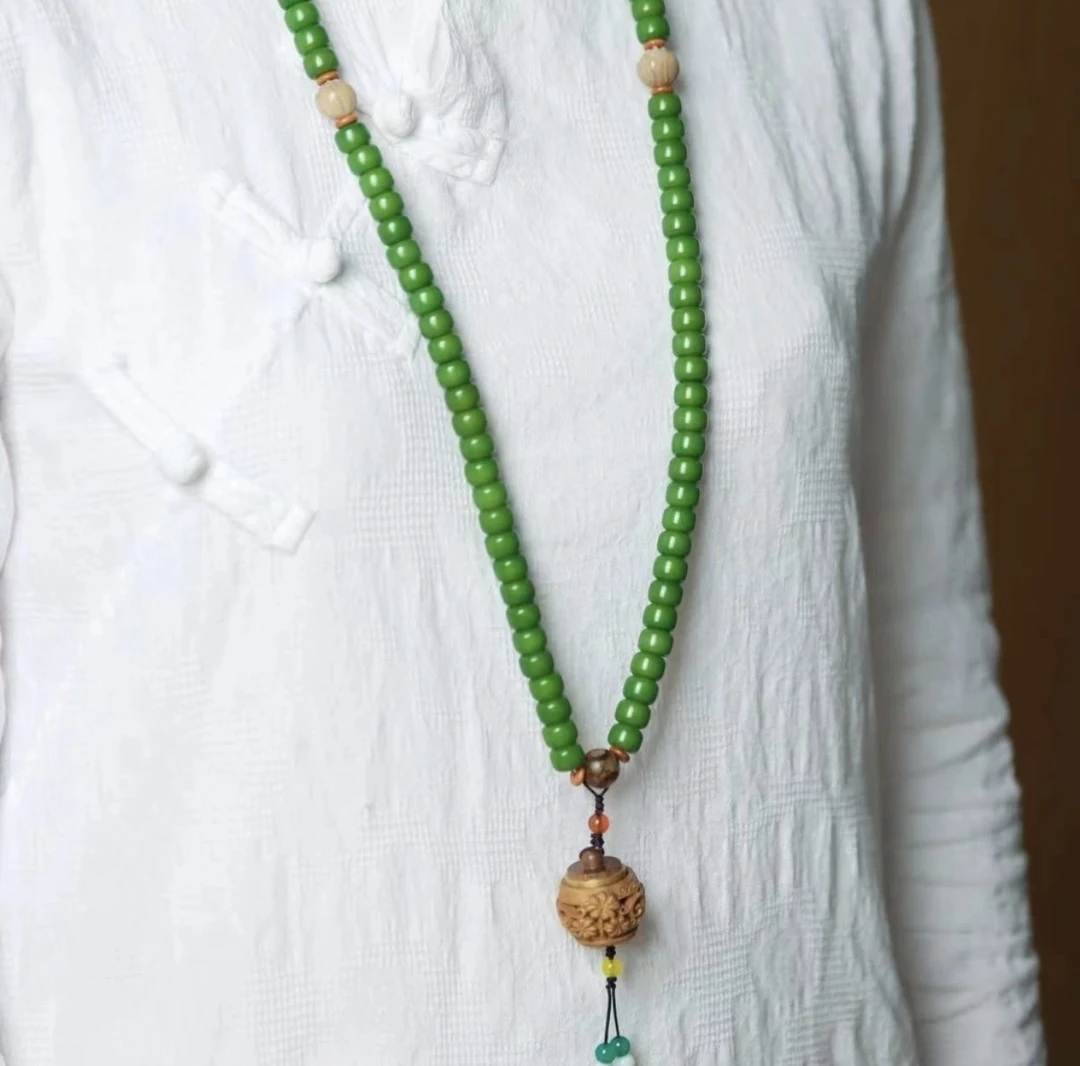 原生态菩提 青菩提莲花108 8*10