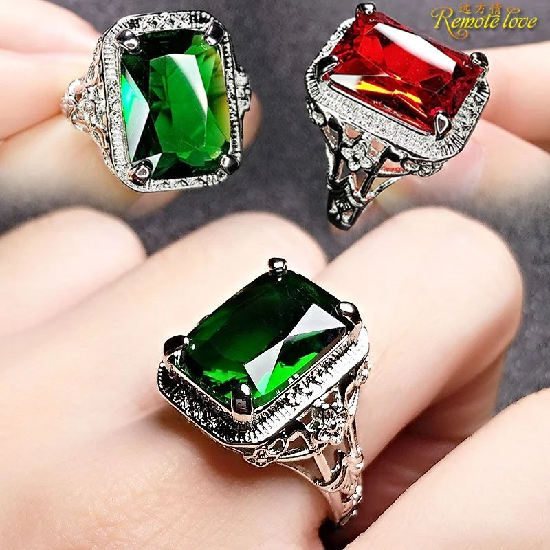 remote love/远方情 铜合金仿水晶戒指 高档水晶镂空开口戒指J200