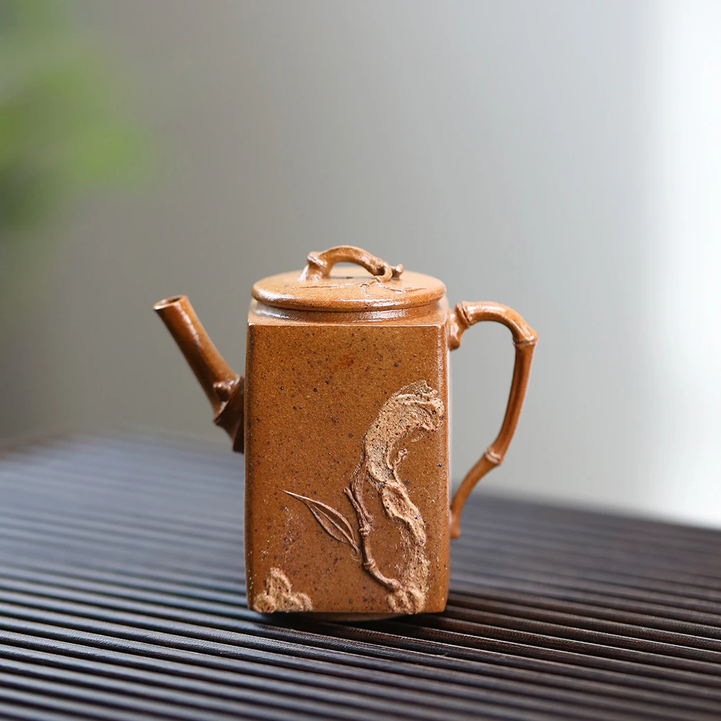 【合一 语冰文人器】柴烧段泥高四方灵竹90cc