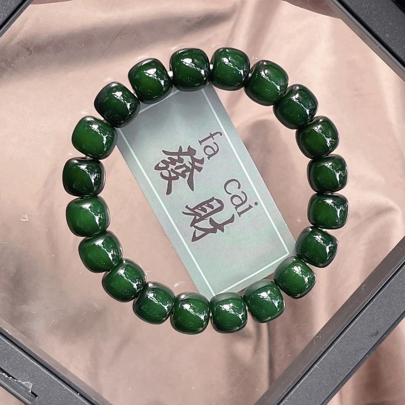 一念禅艺  精品老料娘娘绿精修菩提根绕指柔文玩男女手串佛珠正品