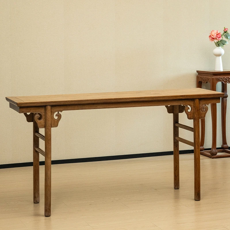 清代黄花梨夹头榫如意云纹平头案明式家具收藏海南黄花梨供案香案