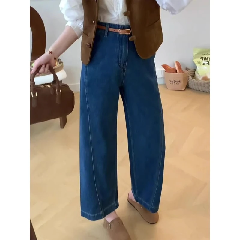 春季新款九分牛仔裤女大码女装梨形身材胖mm显瘦小个子直筒裤