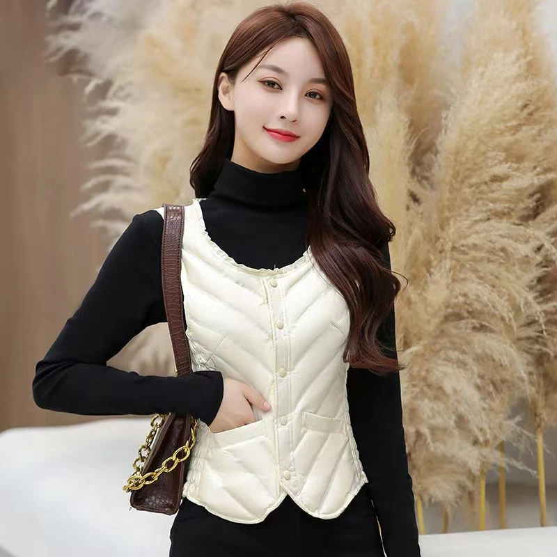 【婷婷专属】白鸭绒魔力塑形羽绒马甲收腰保暖坎肩女款-T5