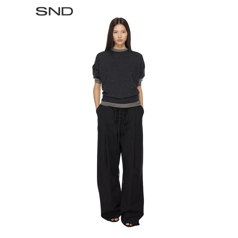 【JEAN PAUL GAULTIER 设计师品牌】SND PF24 系带收腰宽松长裤女士
