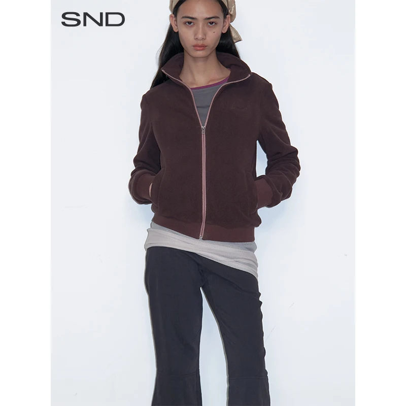 【DEMODEMODE 设计师品牌】SND AW24 复古运动颗粒绒感拉链卫衣