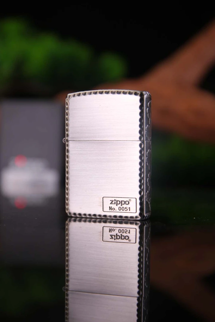 ZIPPO【直播】打火机DIY205侧三面四叶草(熏银色)