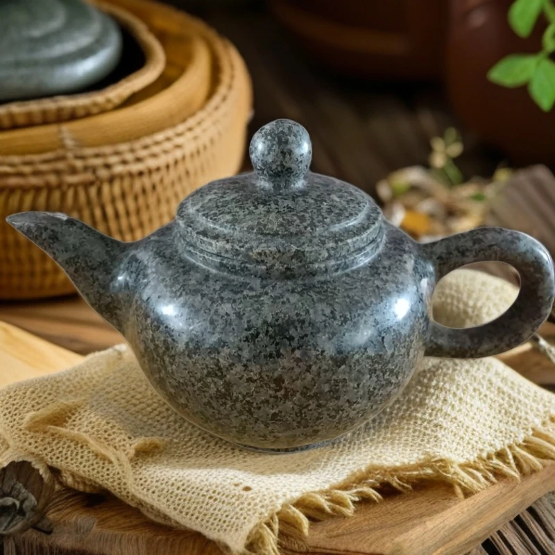 中华麦饭石创意陶瓷仿古壶黑色纯手工全手工泡茶壶复古烧茶壶家用