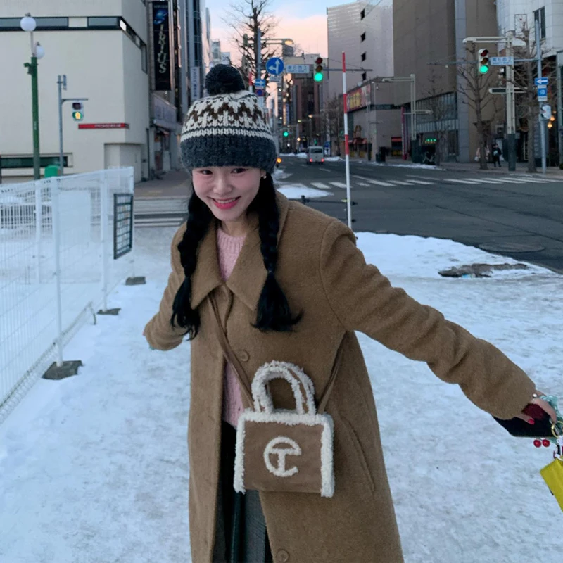 2024新款复古可爱毛球秋冬针织帽韩版时尚少女加厚保暖毛线帽子