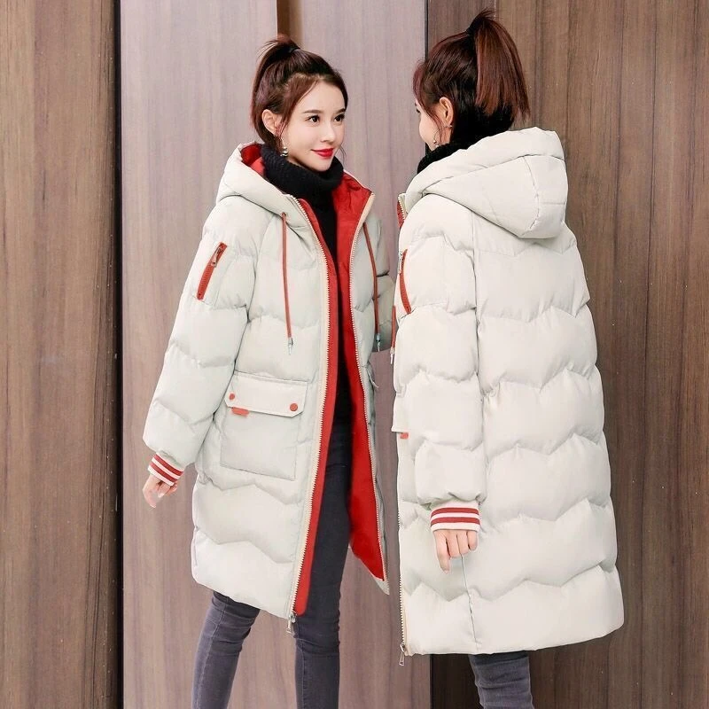 棉衣女中长款2025新款冬装韩版宽松大码棉袄面包服冬季外套潮