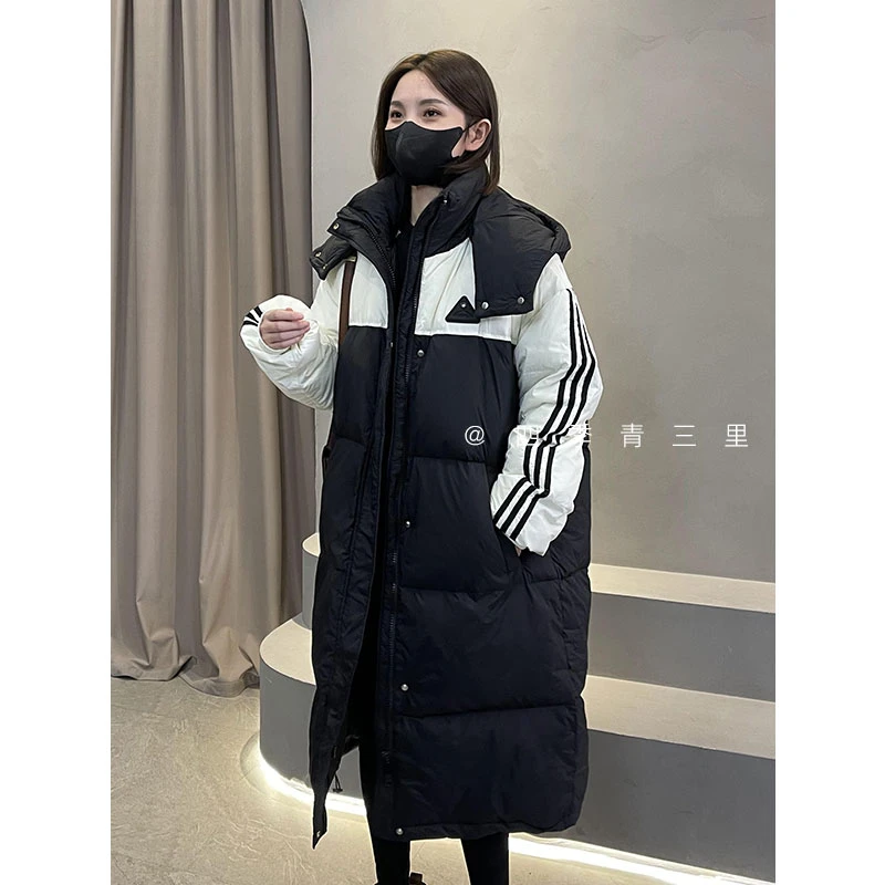 【三里家】暖冬序曲经典3条杠拼色~加厚韩版宽松保暖羽绒服YF9131-1