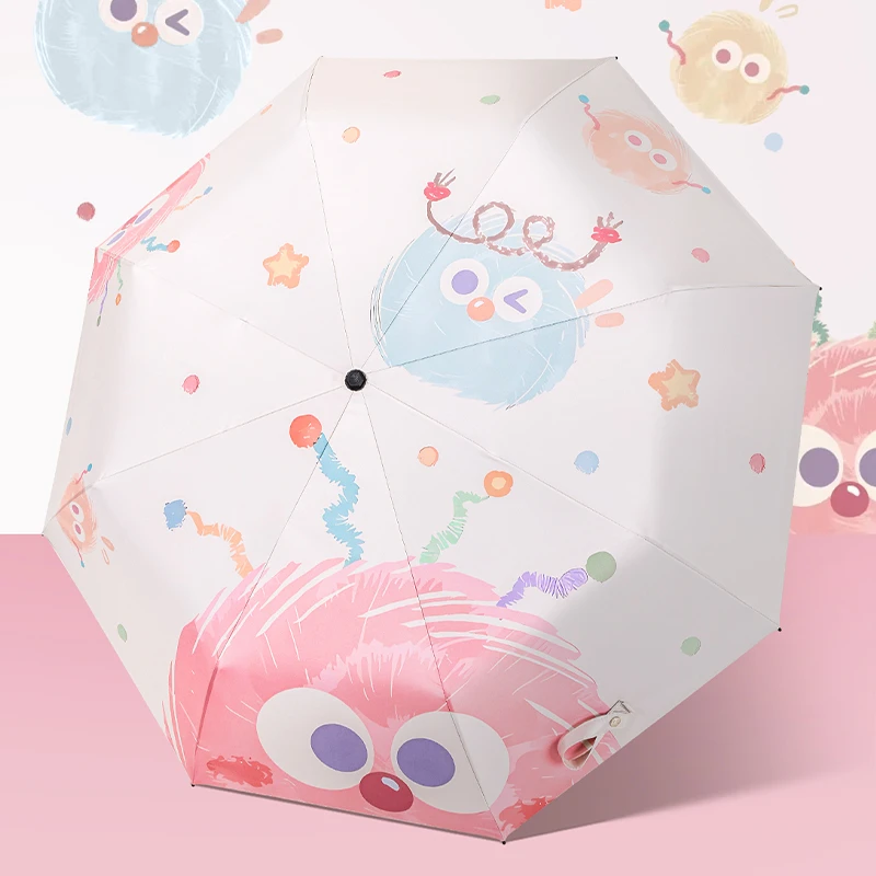 《彩色糖果》8骨小清新可爱自动伞防晒防紫外线折叠便携太阳伞防晒