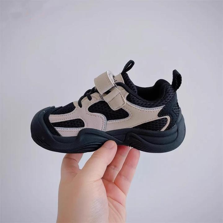 ABC女童运动鞋2024春秋季新款儿童软底休闲鞋男童网面透气老爹鞋