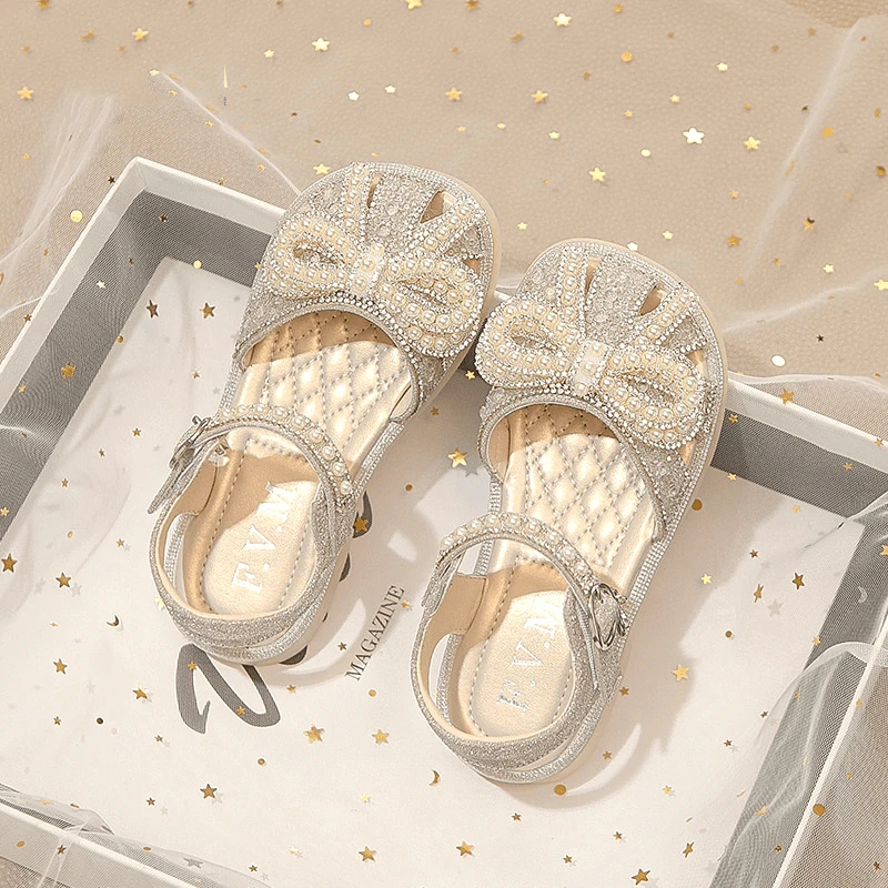 女童鞋包头凉鞋小女孩公主鞋2024夏季新款软底时尚中大童沙滩鞋子