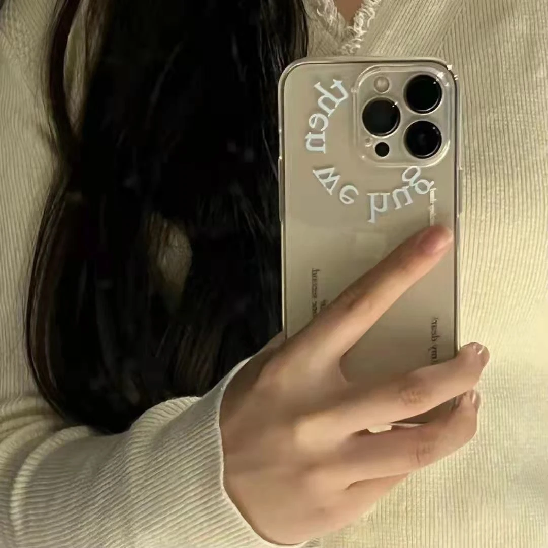太空壳简约英文字母苹果15ProMax/14/12新款iPhone13透明手机壳