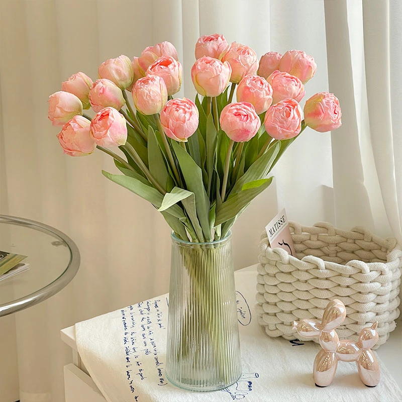 轻奢高端郁金香仿真花干花假花摆设客厅仿生花餐桌装饰花花艺摆件