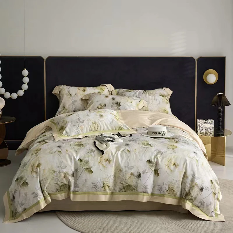 【尚淘晚床品】2024轻奢设计师  数码印花款  100支澳棉