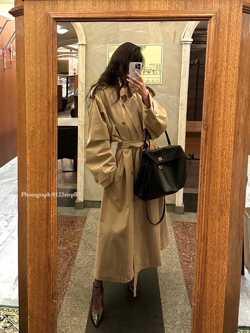 【0122stepll】秋日信使卡其色复古风衣小众长外套KKXMWX244196