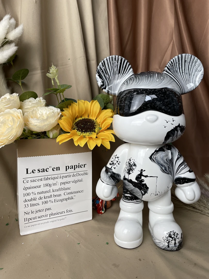 【定制款】小酷熊  流体定制 流体艺术 潮玩桌面摆件  纯手工制作