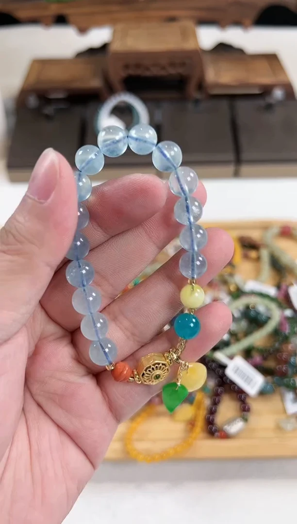 【闪购商品】海蓝宝石手链未镶嵌手饰@@