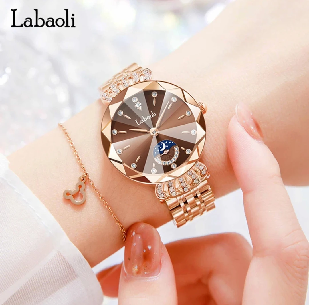 labaoli/拉宝丽新款网红轻奢腕表百搭切割镜面独立秒盘皇冠手表