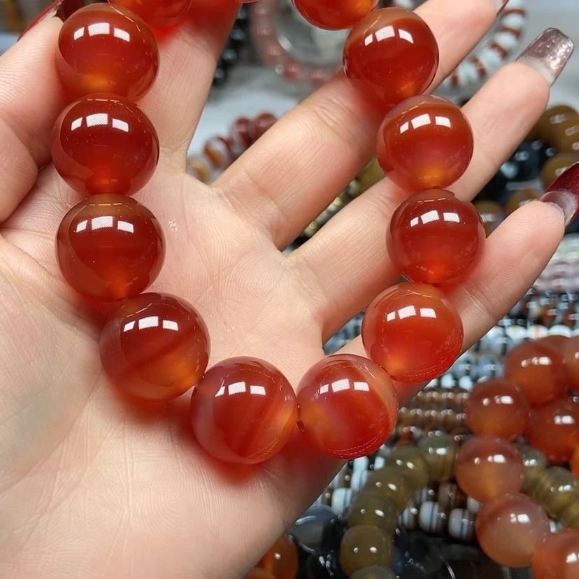 【闪购商品】玛瑙/玉髓手链未镶嵌阔*者手串