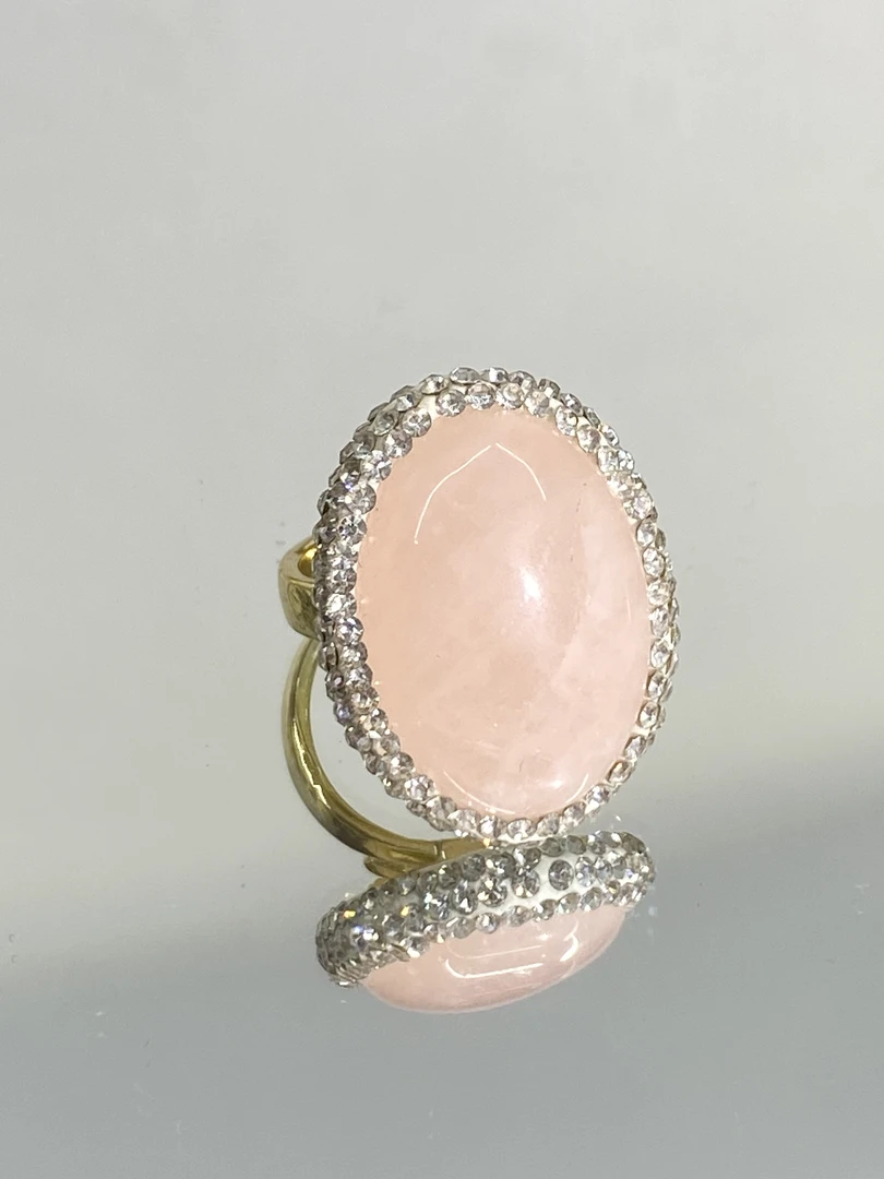 铜合金合成锆石戒指 TTSD 粉色时尚潮流百搭款戒指 259