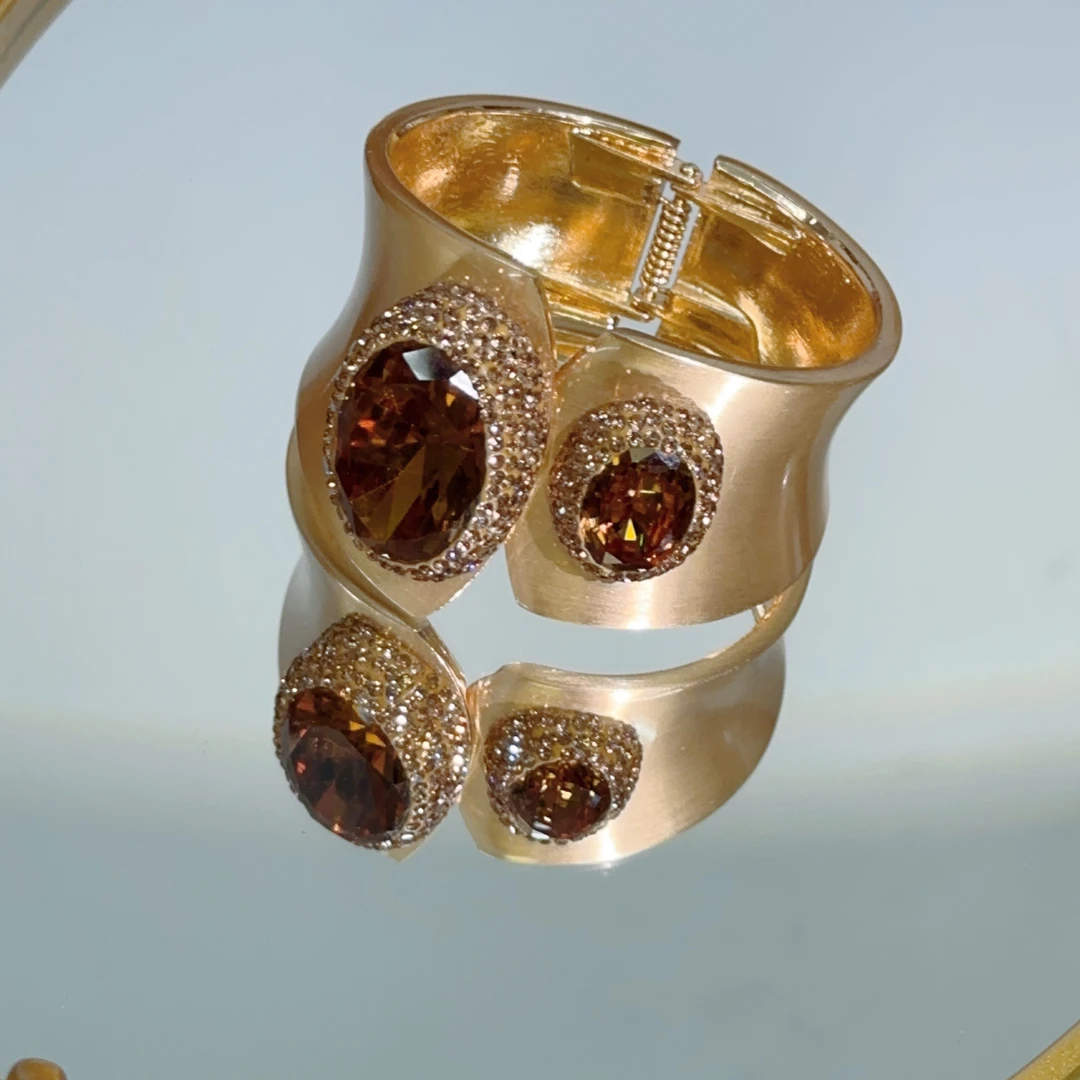 铜合金合成锆石手镯 TTSD 土耳其SDS双裸面走秀款时尚手镯 022