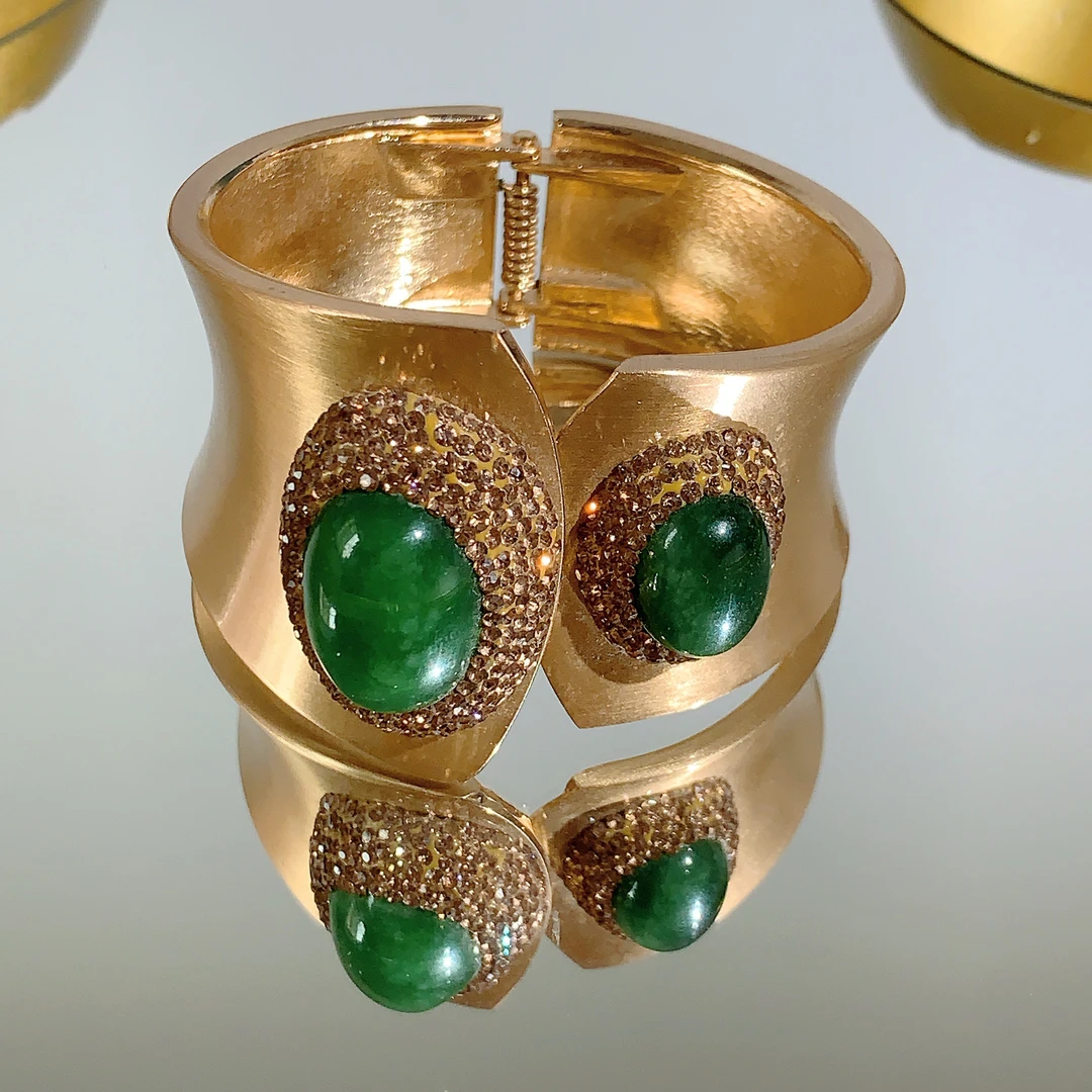 铜合金合成锆石手链 TTSD 绿色时尚潮流百搭手链 4123