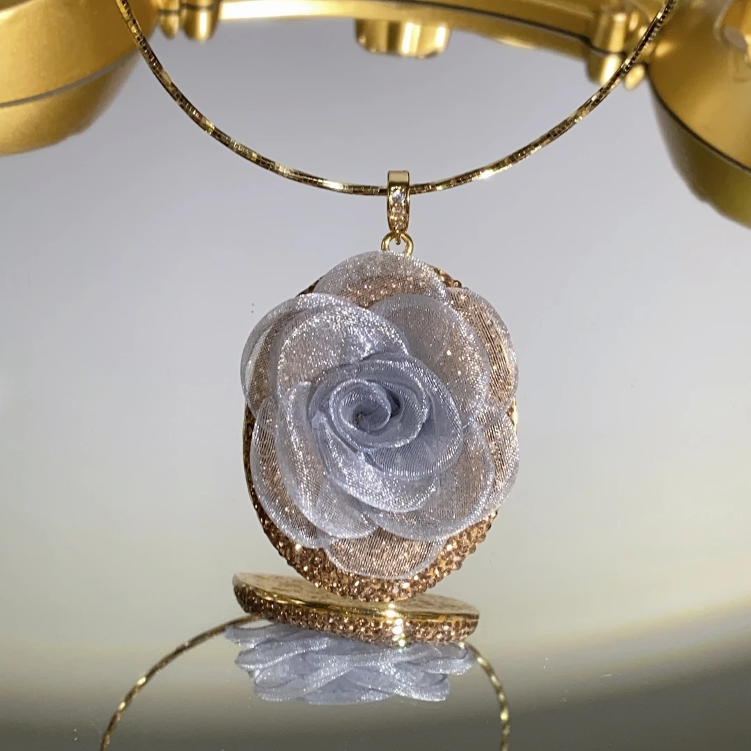 铜合金合成锆石吊坠 TTSD 手工设计花开富贵吊坠 2540