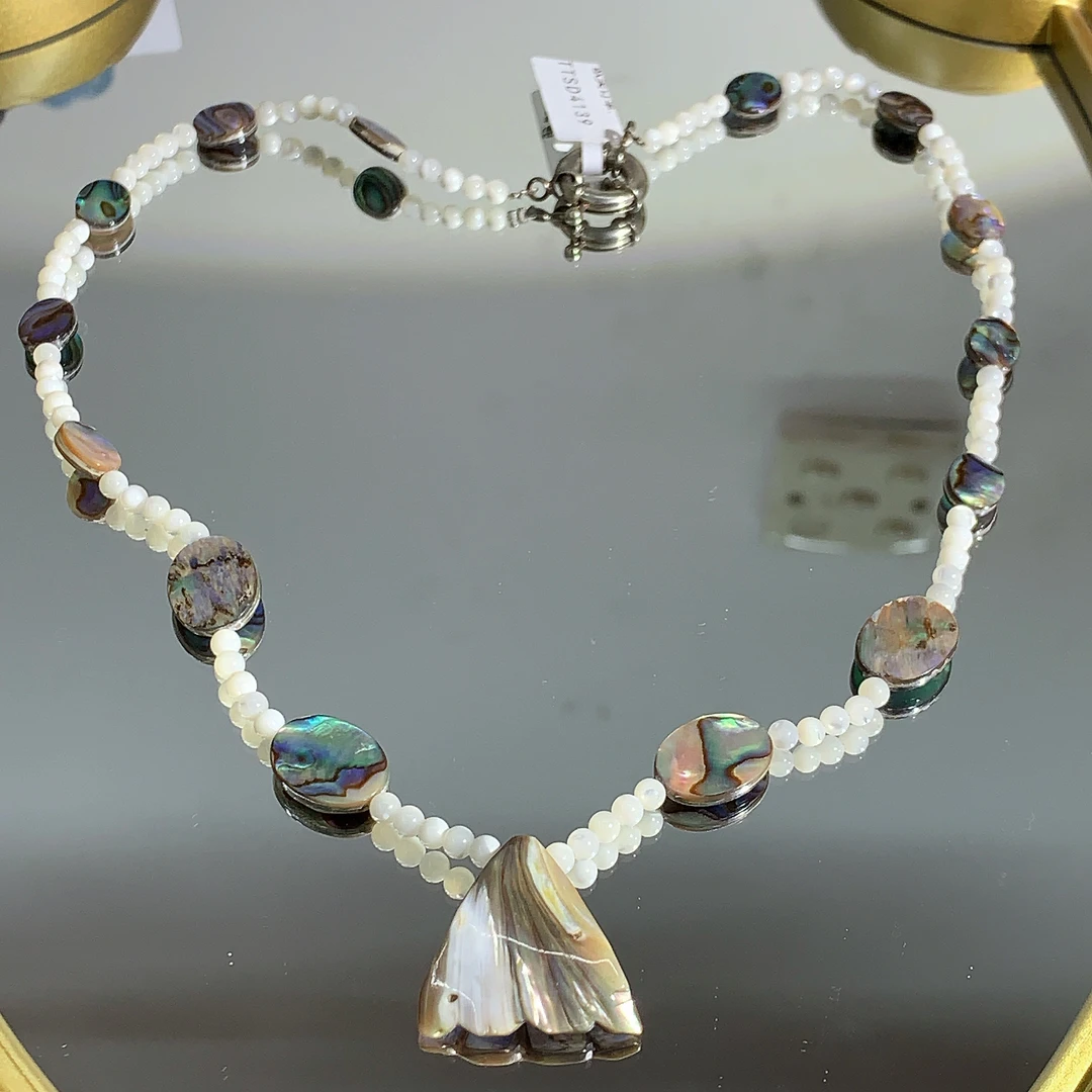 铜合金合成锆石项链 TTSD 灰色鱼尾时尚潮流百搭项链 4139