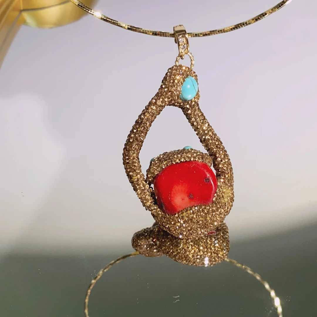 铜合金合成锆石吊坠 TTSD 设计款ss不规则时尚吊坠 2581