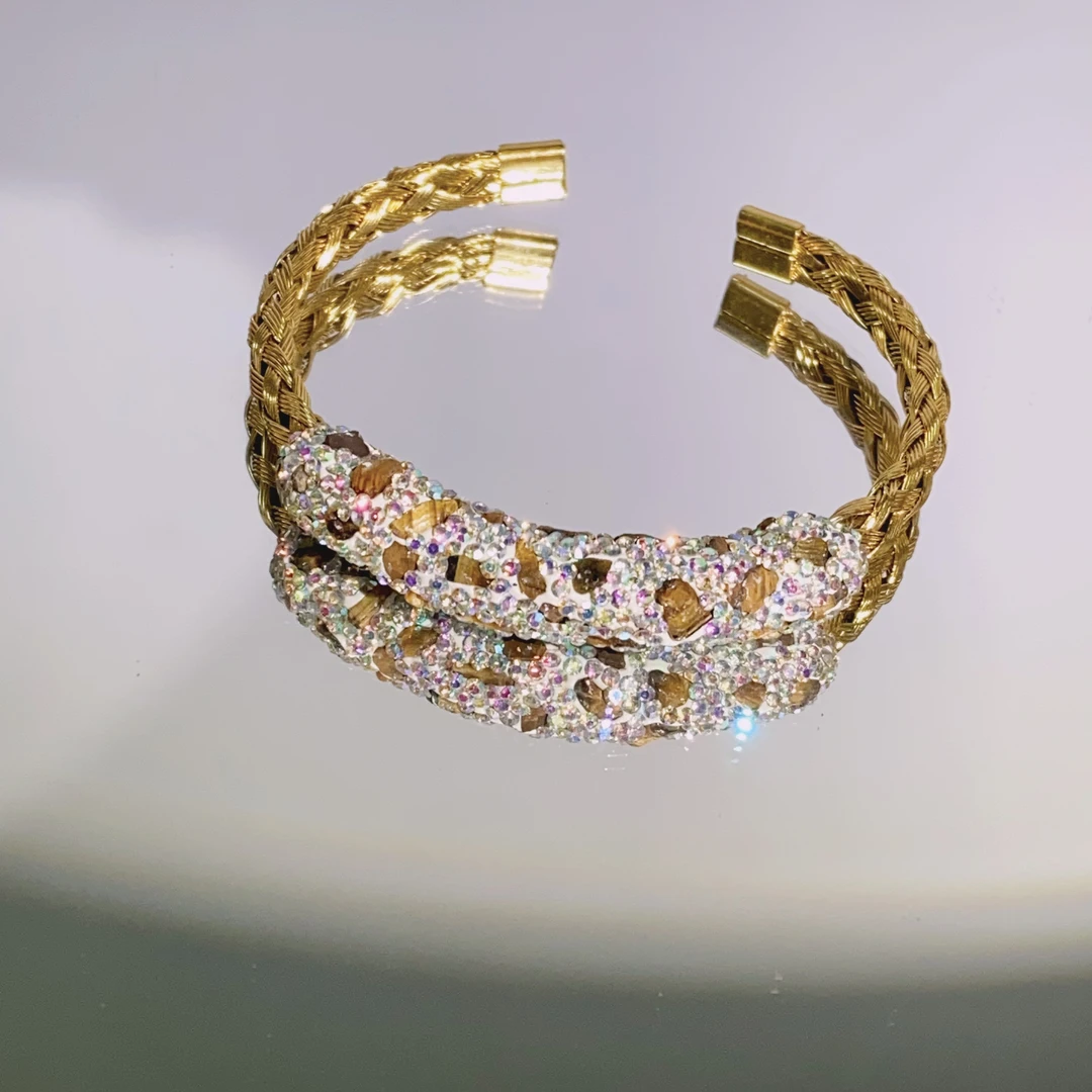 铜合金合成锆石手镯 TTSD 手工编织异域风情手镯2024