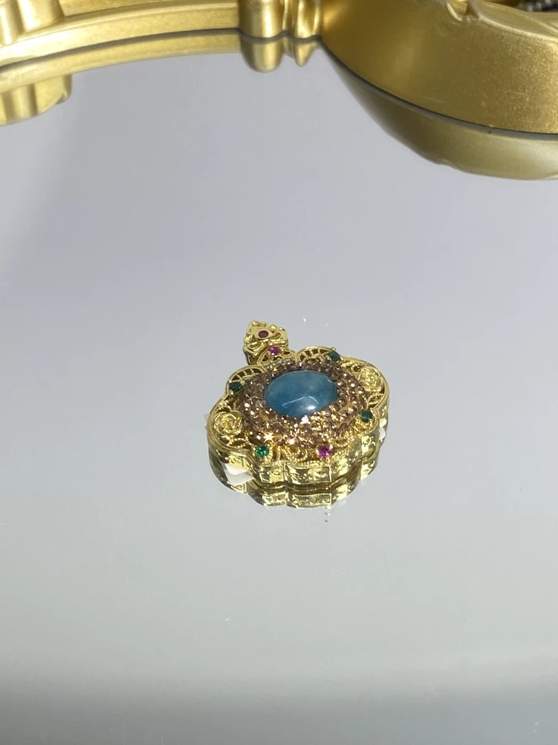 铜合金合成锆石吊坠 TTSD 蓝色时尚潮流百搭款吊坠 392