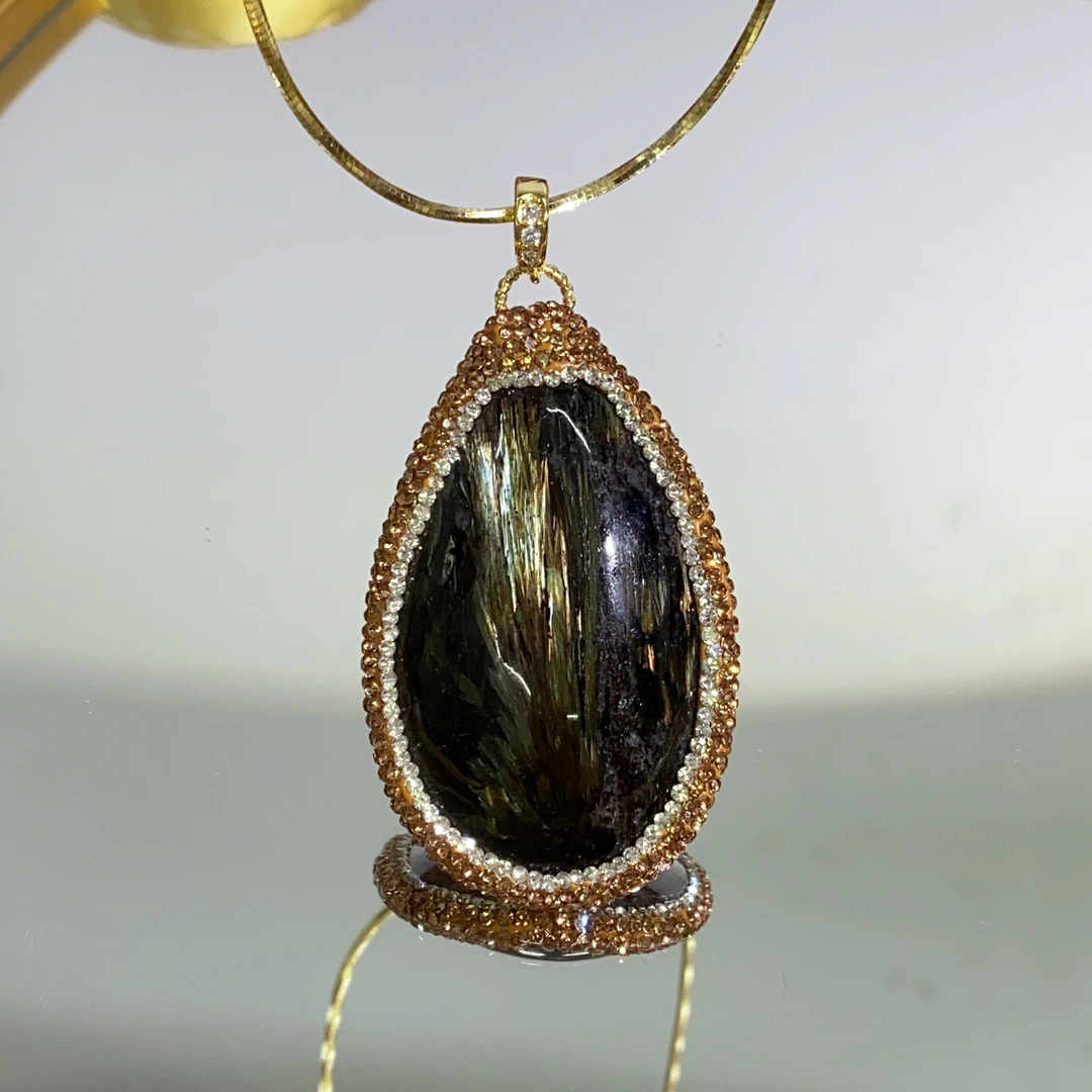 铜合金合成锆石吊坠 TTSD 黑色LCS水滴个性吊坠1458