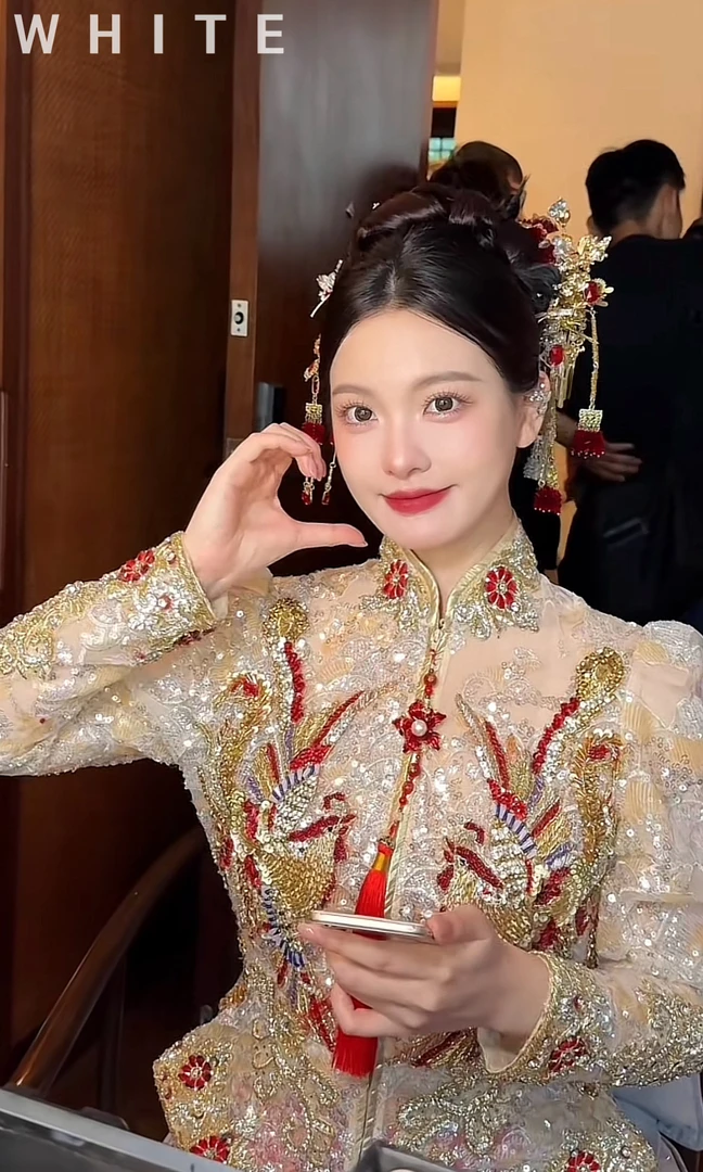 合金仿水晶手链 WHITE｜“锦绣未央”手作红金色中式