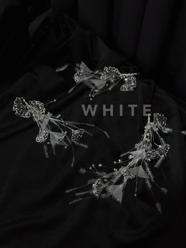 合金仿水晶项链 WHITE|新款手作银杏系列（可叠加皇冠）