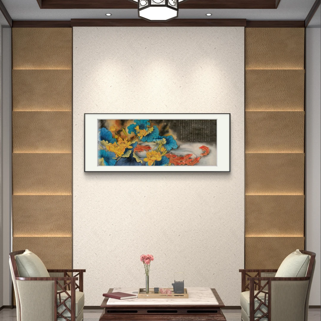 王书田经典作品《花开见佛》【拓底装裱无框】210X85CM