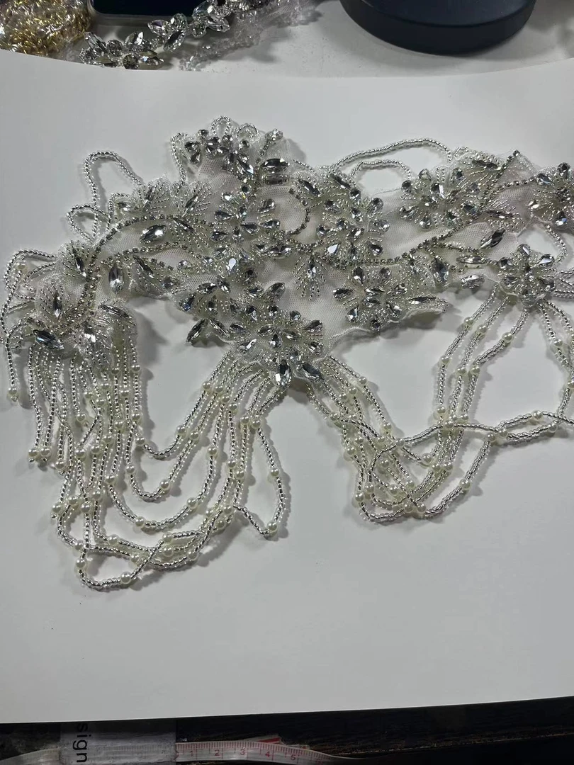 手工diy流苏花片肩膀贴