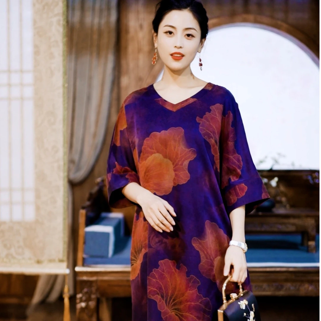SENBIYAO/森比垚 2356#2023年夏季新款时尚中国风女香云纱连衣裙