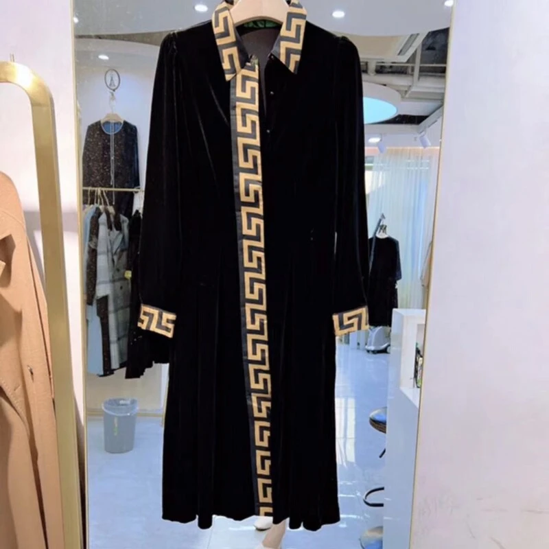 SENBIYAO/森比垚 7541#乔绒连衣裙女装