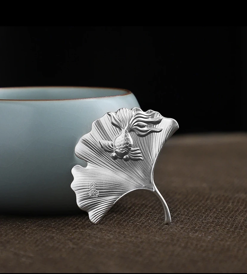 银叶子泡茶软化水质999纯银净化水除菌喝茶泡茶伴侣足银茶道配件