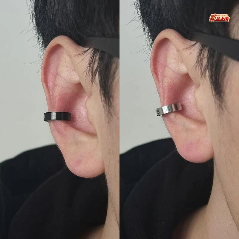 钛钢耳饰 无耳洞耳夹男生韩版钛钢男耳骨夹假耳环女高级感假耳钉